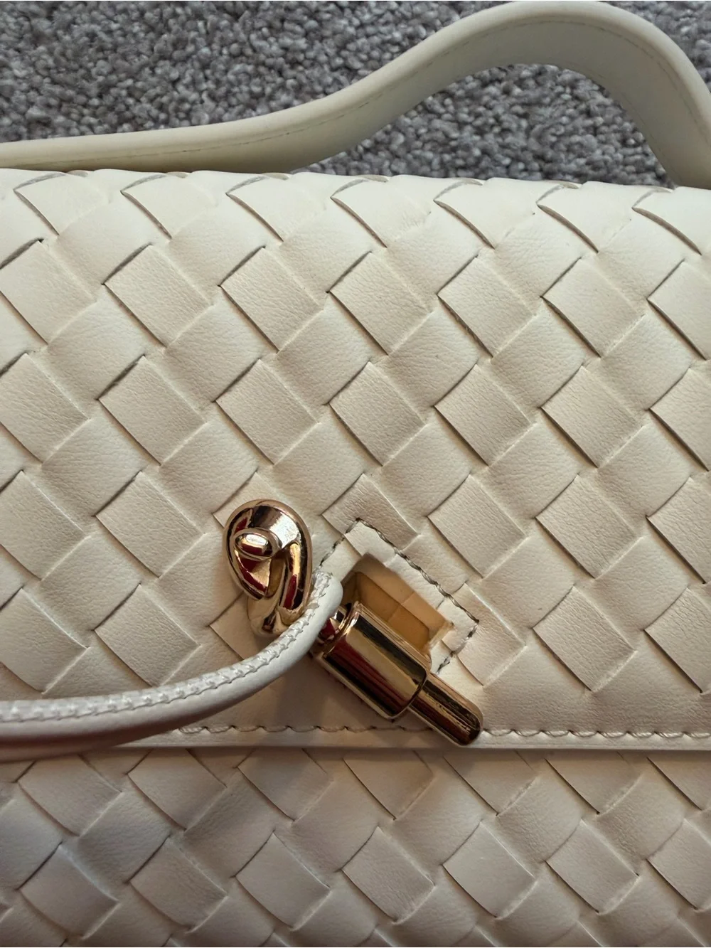 Woven Vegan Leather Bag - White